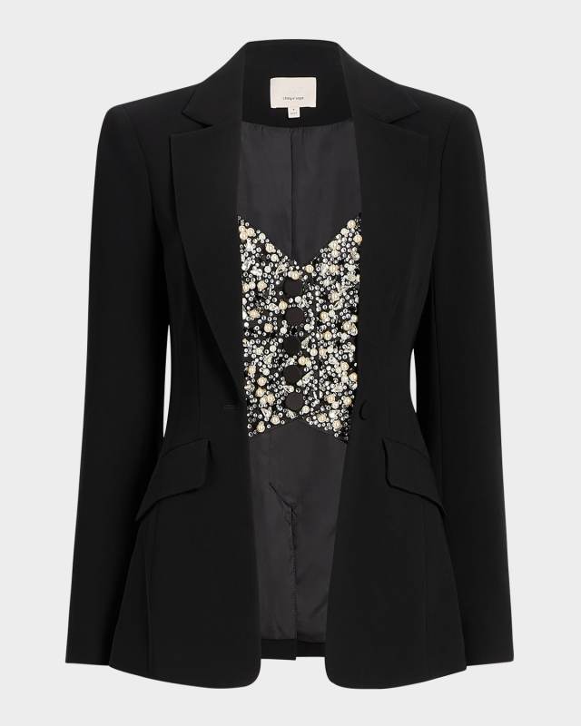 Cynthia Embellished Combo Blazer